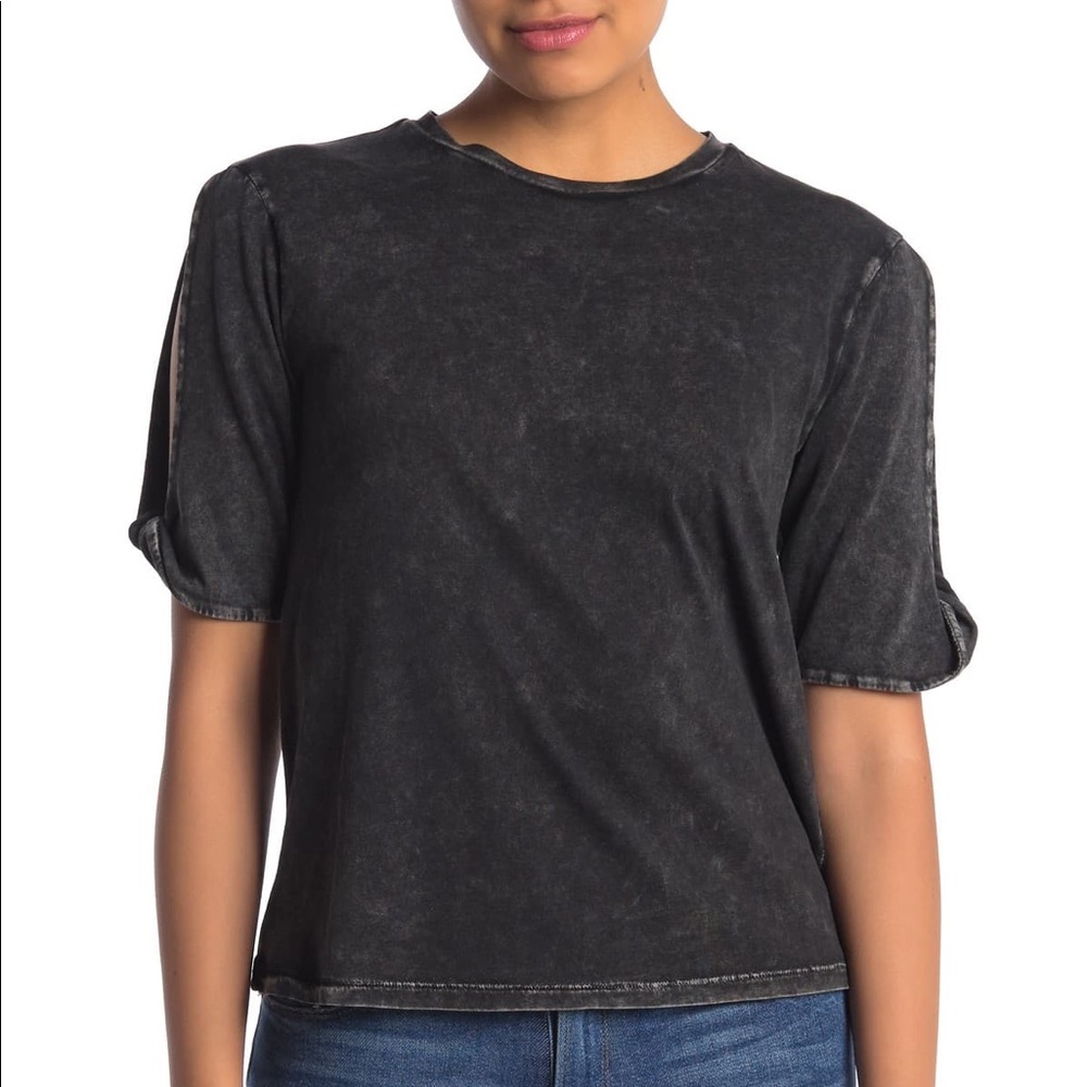 NWT Abound Twist Slit Sleeve Washed Black Tee XXL